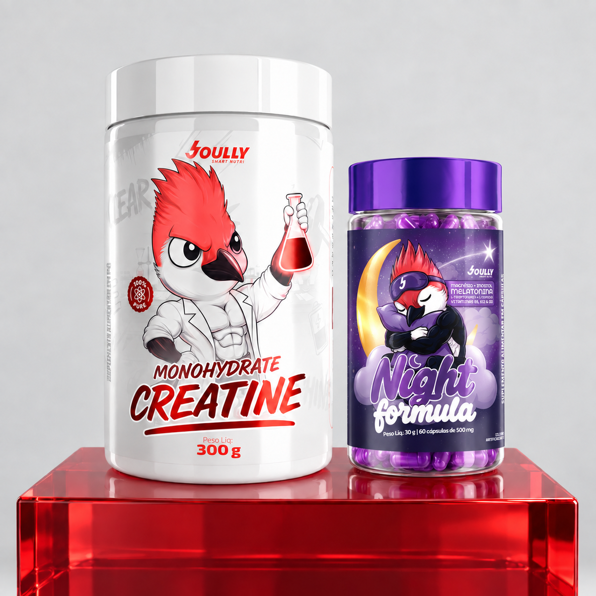 Kit Ciclo Completo Joully: Creatina Monohidratada 300 g e Night Formula 60 cápsulas